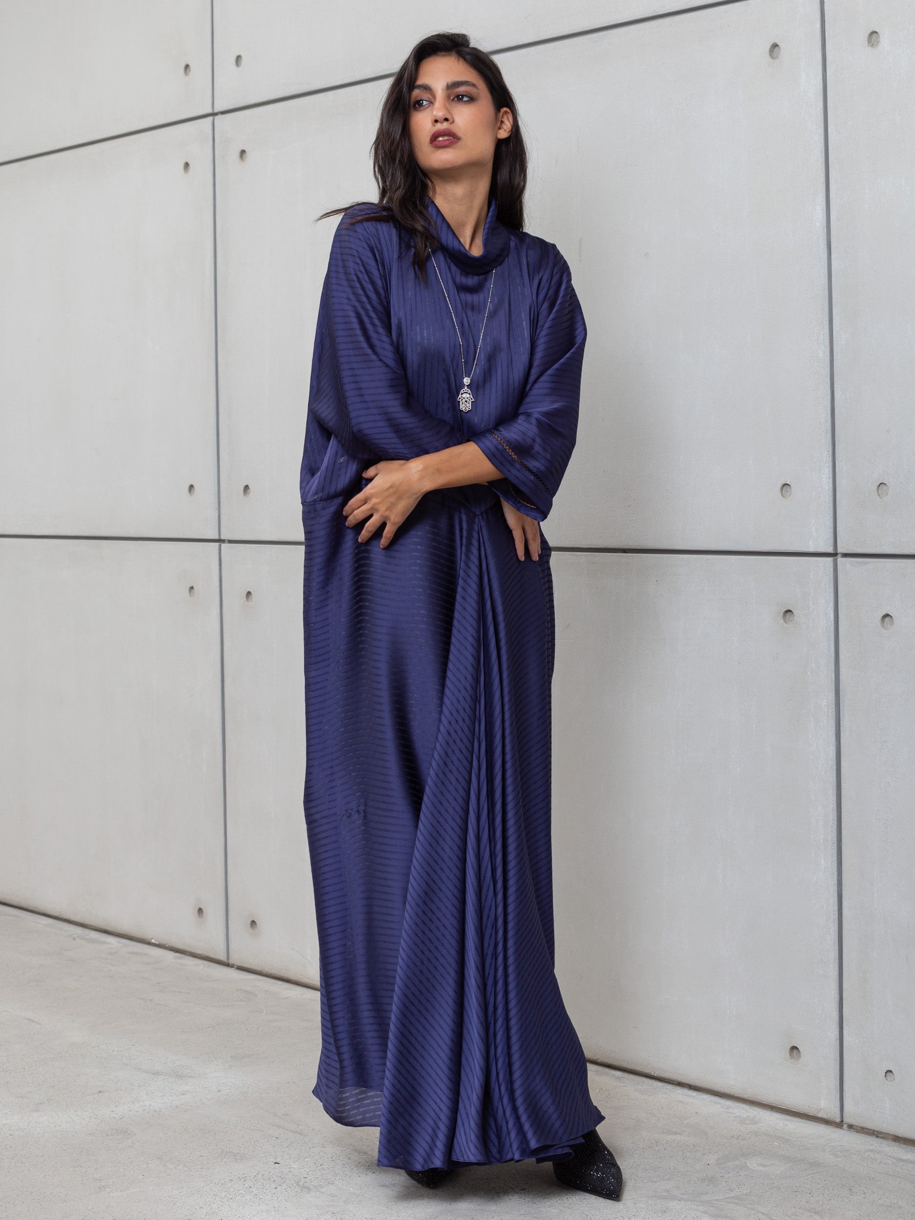 LOOSE STRIPE KAFTAN IN BLUE