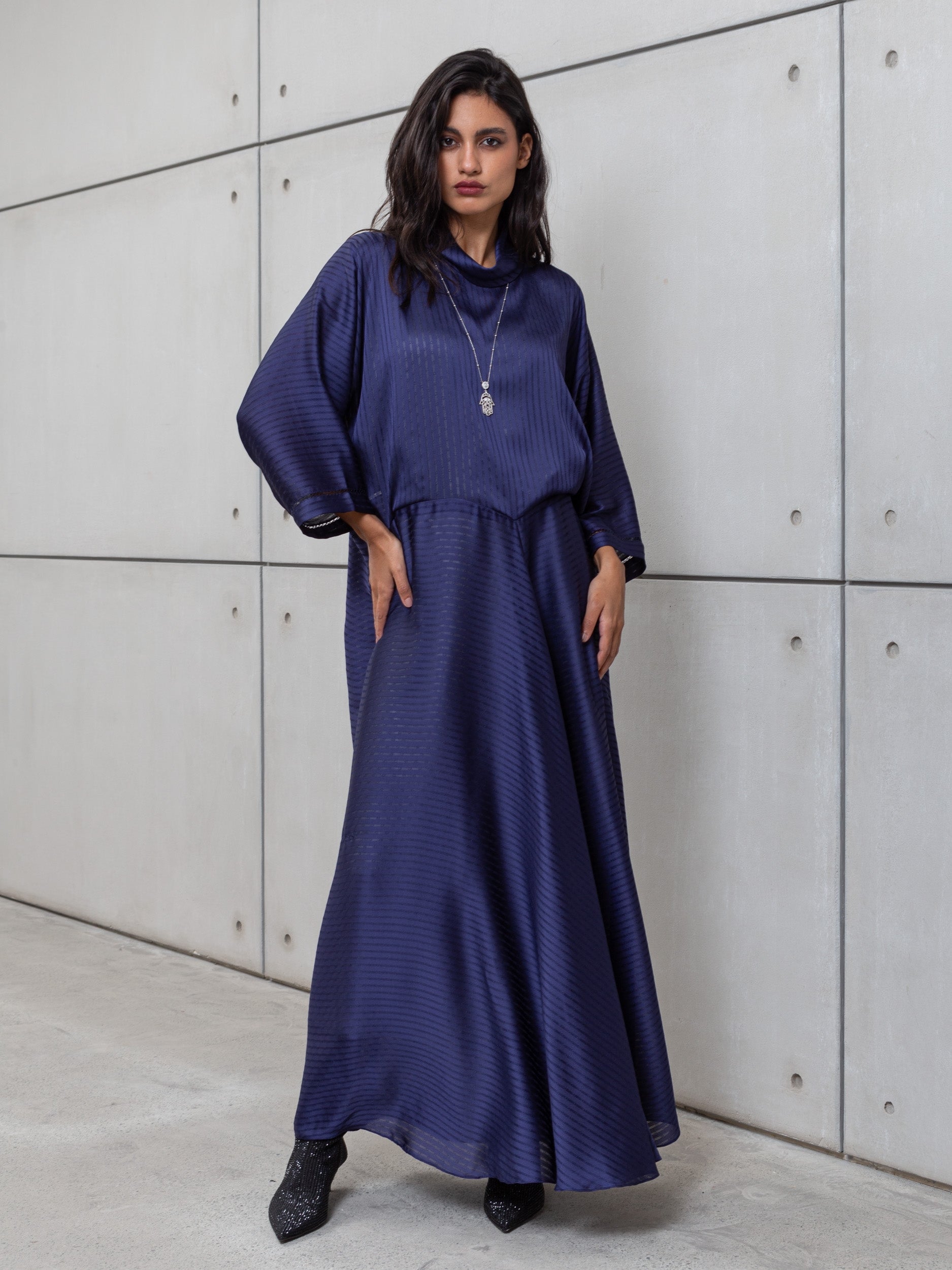 LOOSE STRIPE KAFTAN IN BLUE