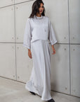 LOOSE STRIPE KAFTAN IN WHITE