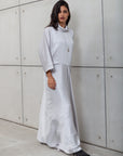 LOOSE STRIPE KAFTAN IN WHITE