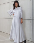 LOOSE STRIPE KAFTAN IN WHITE