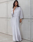 LOOSE STRIPE KAFTAN IN WHITE