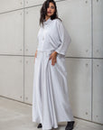 LOOSE STRIPE KAFTAN IN WHITE