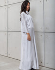 LOOSE STRIPE KAFTAN IN WHITE