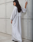 LOOSE STRIPE KAFTAN IN WHITE