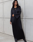 PLEATED KAFTAN IN BLACK