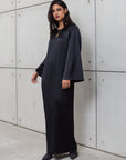 PLEATED KAFTAN IN BLACK