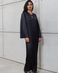 PLEATED KAFTAN IN BLACK