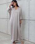 KAFTAN DRESS IN GREIGE