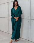 KAFTAN DRESS IN EMERALD GREEN