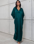 KAFTAN DRESS IN EMERALD GREEN