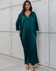 KAFTAN DRESS IN EMERALD GREEN