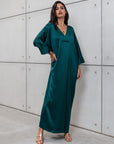 KAFTAN DRESS IN EMERALD GREEN