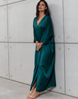 KAFTAN DRESS IN EMERALD GREEN