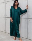 KAFTAN DRESS IN EMERALD GREEN