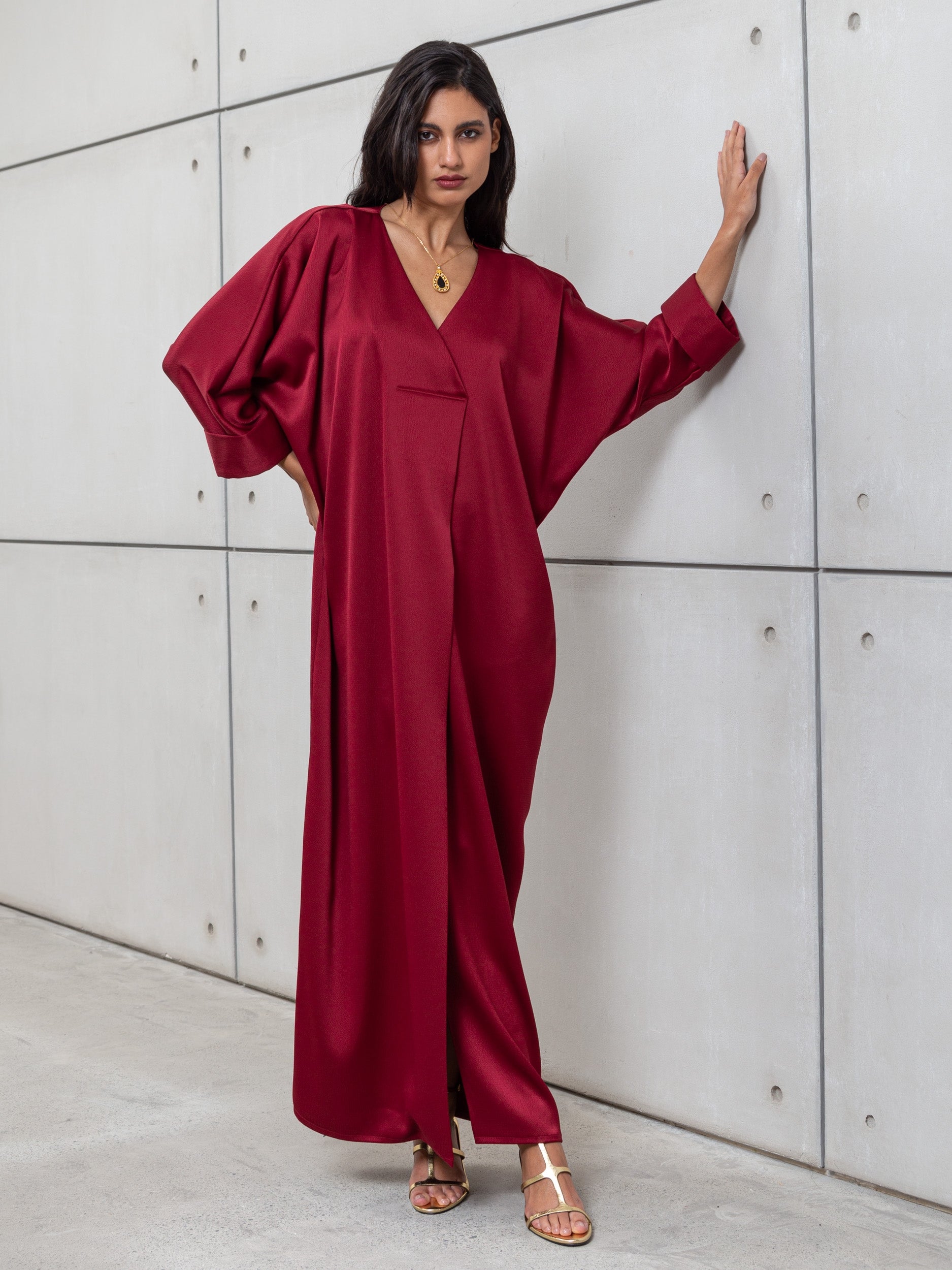 KAFTAN DRESS IN RED