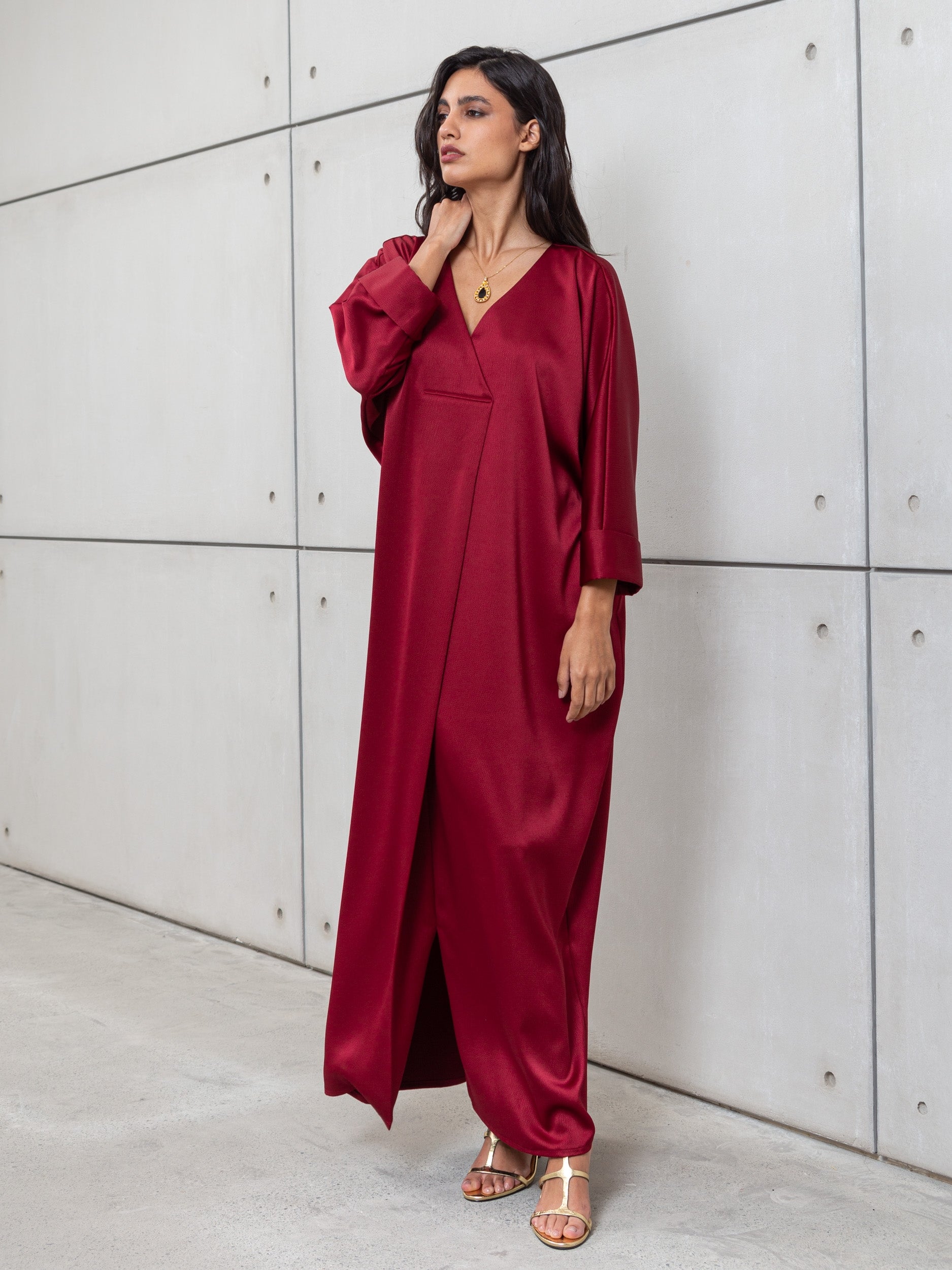 KAFTAN DRESS IN RED