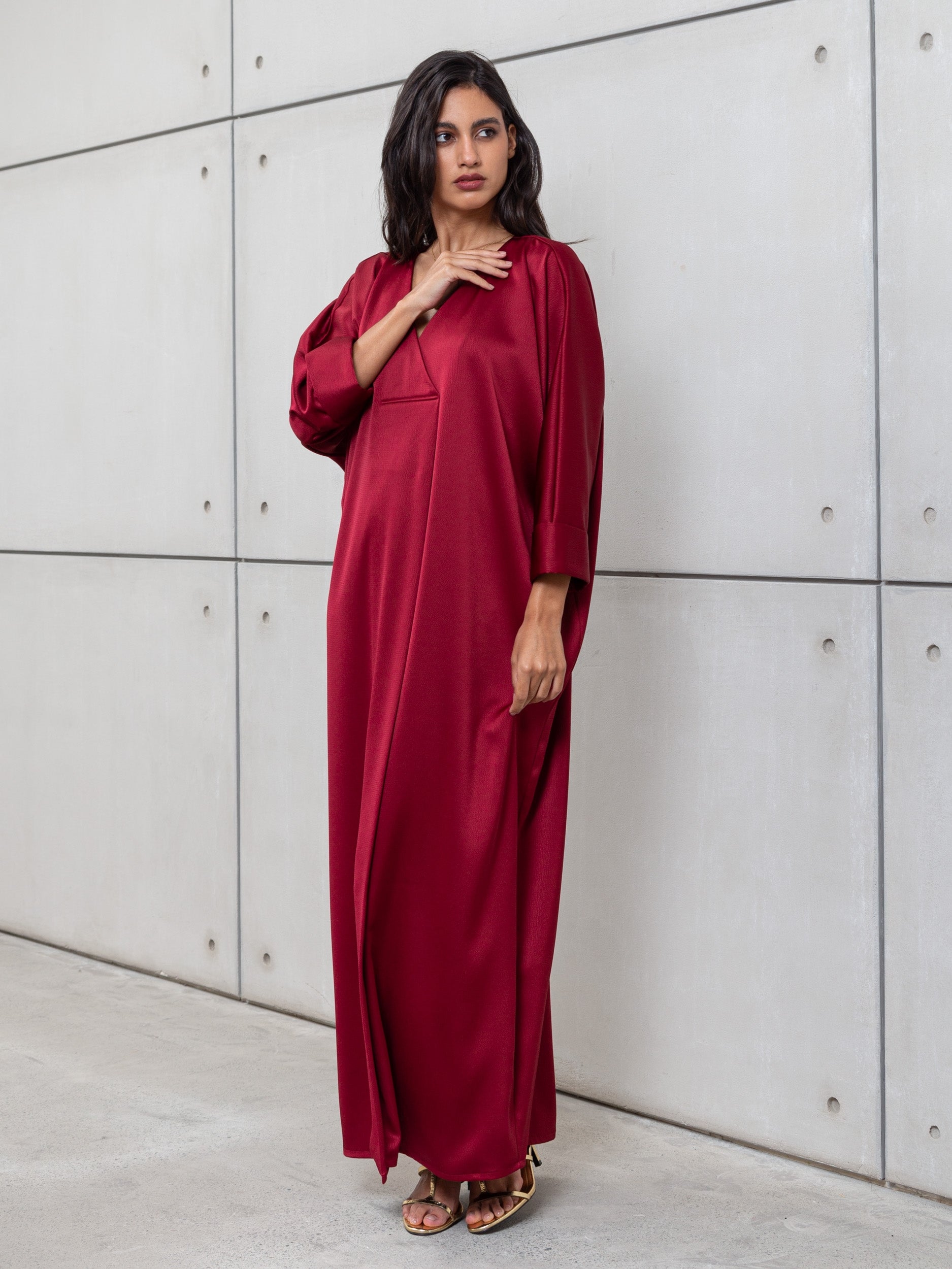 KAFTAN DRESS IN RED