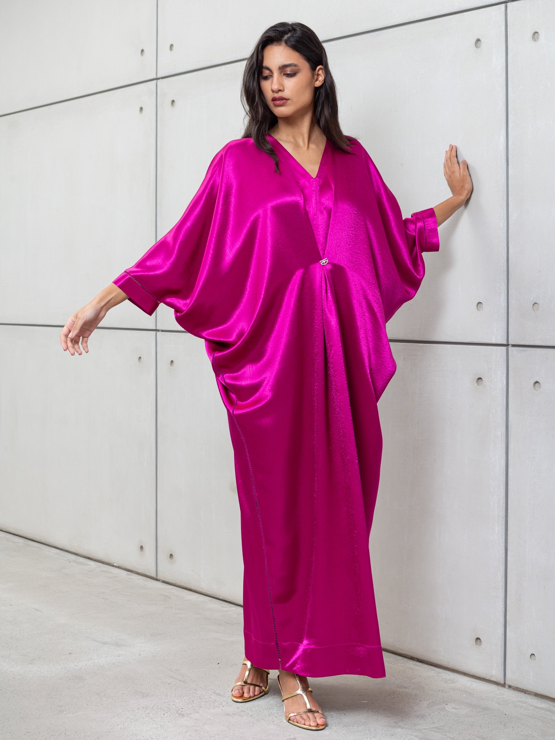 BUTTERFLY KAFTAN IN HOT PINK