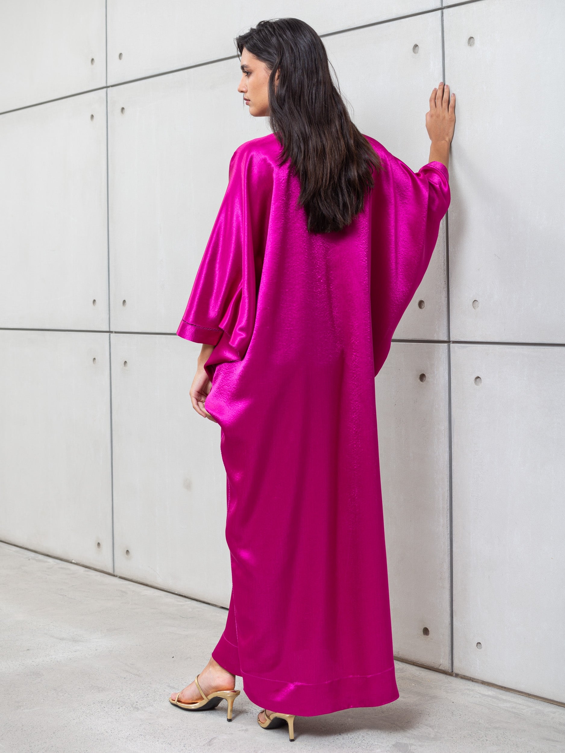 BUTTERFLY KAFTAN IN HOT PINK