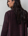 STRUCTURED ABAYA IN BURGUNDY BLACK