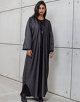 LOOSE ABAYA IN METALLIC BLACK