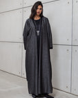 LOOSE ABAYA IN METALLIC BLACK