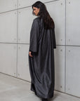 LOOSE ABAYA IN METALLIC BLACK