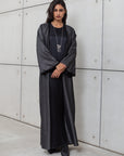 LOOSE ABAYA IN METALLIC BLACK