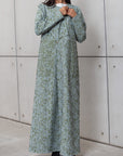 ABAYA IN TURQUOISE FLORAL