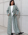 ABAYA IN TURQUOISE FLORAL