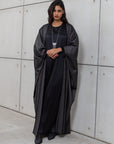 Butterfly Abaya in Metallic Black