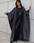 Butterfly Abaya in Metallic Black