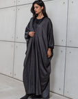 Butterfly Abaya in Metallic Black