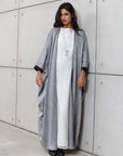 Butterfly Abaya in Metallic Silver