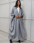 Butterfly Abaya in Metallic Silver