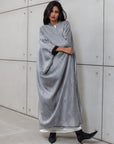 Butterfly Abaya in Metallic Silver