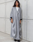 Butterfly Abaya in Metallic Silver