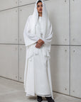 LOOSE ABAYA WITH UNDERDRESS IN WHITE