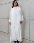 LOOSE ABAYA WITH UNDERDRESS IN WHITE