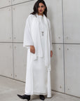 LOOSE ABAYA WITH UNDERDRESS IN WHITE