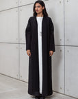 TEXTURED LOOSE CUT ABAYA  IN BLACK