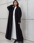 TEXTURED LOOSE CUT ABAYA  IN BLACK