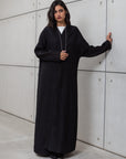 TEXTURED LOOSE CUT ABAYA  IN BLACK