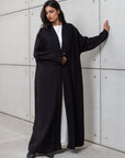 TEXTURED LOOSE CUT ABAYA  IN BLACK