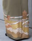 HAND PAINTED KIMONO IN OLIVE GREEN