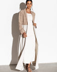 Two Tone Abaya in Taupe and Ivory RTW