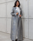 STRUCTURED ABAYA SILVER BLUE RTW