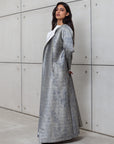 STRUCTURED ABAYA SILVER BLUE RTW