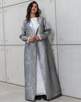 STRUCTURED ABAYA SILVER BLUE RTW